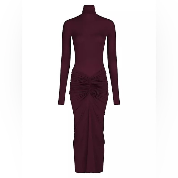 Alaïa Draped Stretch Jersey Turtleneck Dress NWT - Picture 2 of 2